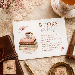 Zeit für Tee Vintage-Blumen-Tasse Bücher für Baby Begleitkarte