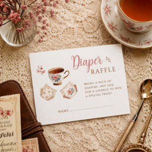 Zeit für Tee Vintage-Blumen-Tasse DIAPER-Verlosung Begleitkarte