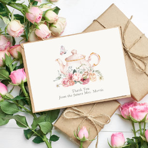 Zeit für Teebridal Shower Dankeskarte