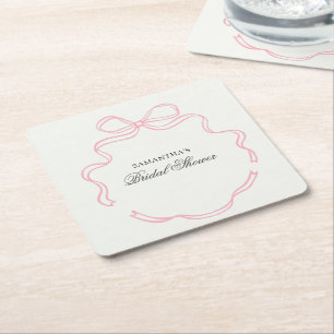 Zeit für Teebridal-Shower Wildblume  Rechteckiger Pappuntersetzer
