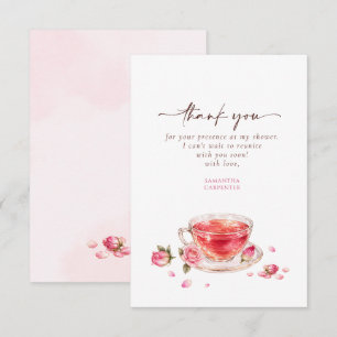 Zeit für Teeglas Teetasse Rosen Babyparty Dankeskarte