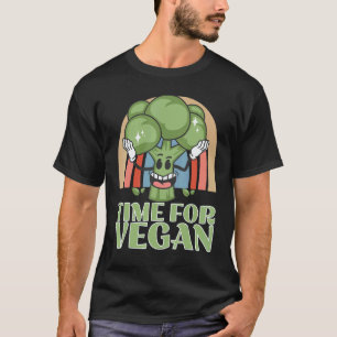 Zeit für vegane Brokkoli-Gemüse-Lebensmittel Brokk T-Shirt