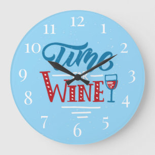 Zeit für Wein Große Wanduhr