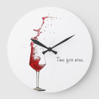 Zeit für Wein Große Wanduhr