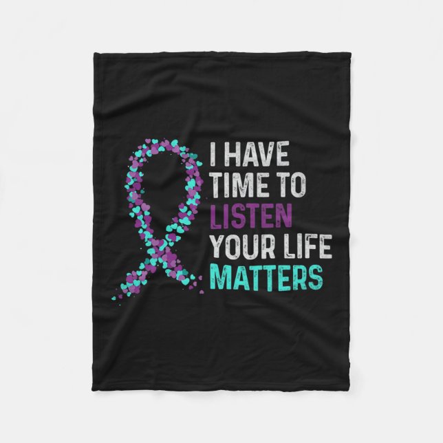 Zeit haben, den Mental Health Suizidgedanken zuzuh Fleecedecke (Vorderseite)