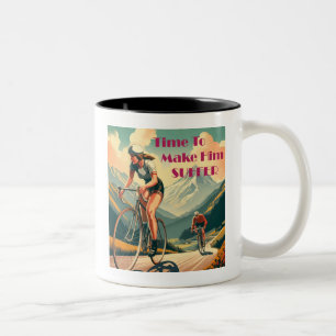 Zeit, ihm das Fahrrad zu nehmen Zweifarbige Tasse