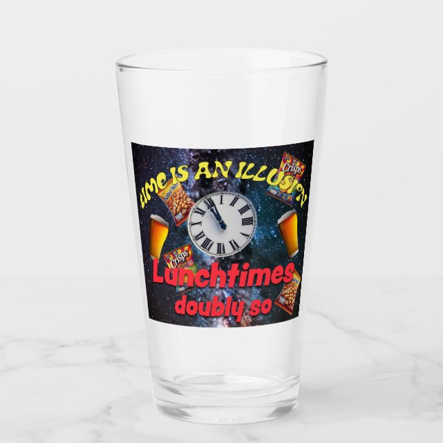 Zeit ist eine Illusion Glas (Vorderseite)