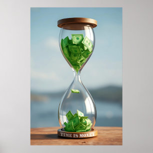 Zeit ist Geld Stunden, digitales Download-Poster Poster