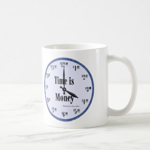 Zeit ist Geld - Tasse Blue Clock Face
