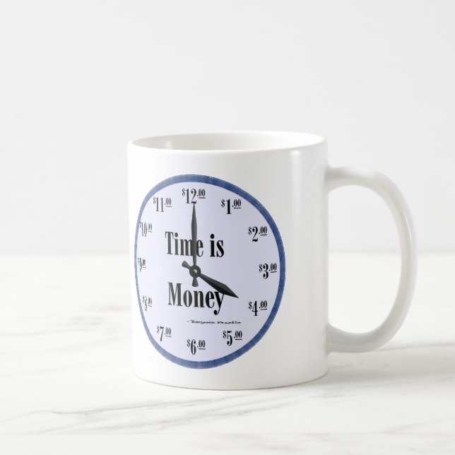 Zeit ist Geld - Tasse Blue Clock Face (Rechts)
