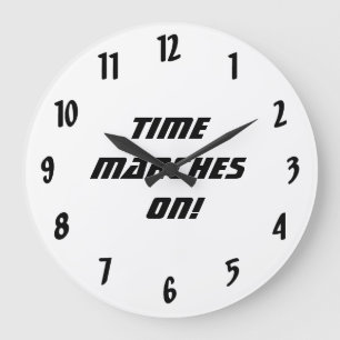 Zeit-März an! - Schwarzes und Weiß Große Wanduhr