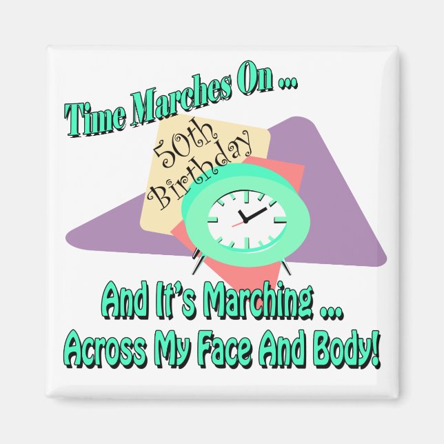 Zeit März auf 50. Geburtstagsgeschenke Magnet (Vorne)