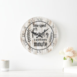 Zeit mit der Familie Große Wanduhr