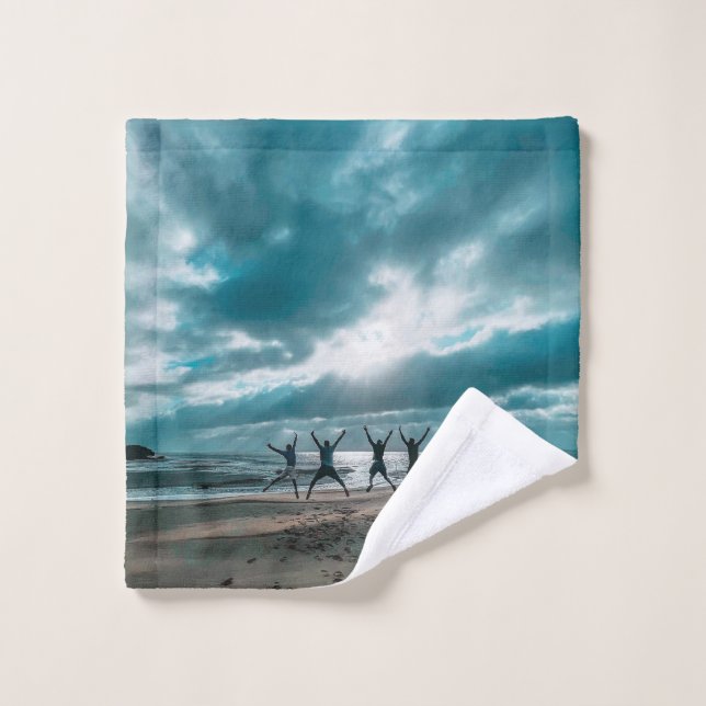 Zeit mit der Holzklappenzähleruhr Waschlappen (Waschlappen)