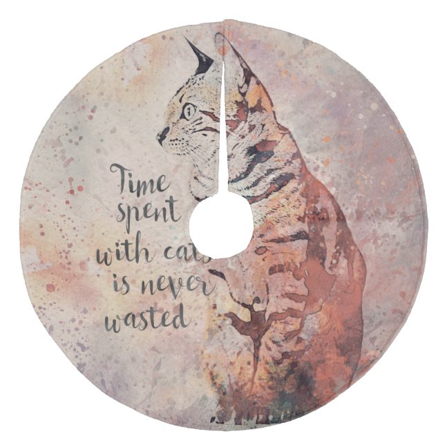 Zeit mit Katzen Fleece Weihnachtsbaumdecke (Vorderseite)