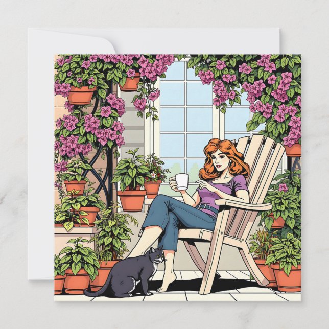 Zeit mit meinem Katzen, Kaffee und Pflanze verbrin (Vorderseite)