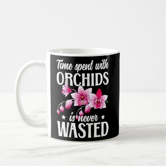 Zeit mit Orchideen Orchid Blume Orchid Kaffeetasse (Links)