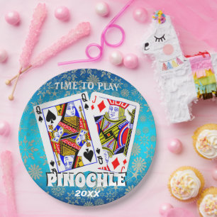 Zeit, Pinochle zu spielen Pappteller