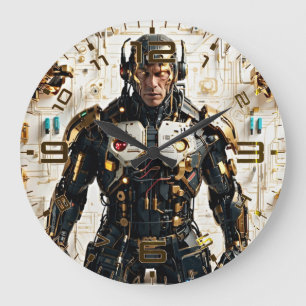 Zeit: Retro Futurismus Wall Clock Große Wanduhr