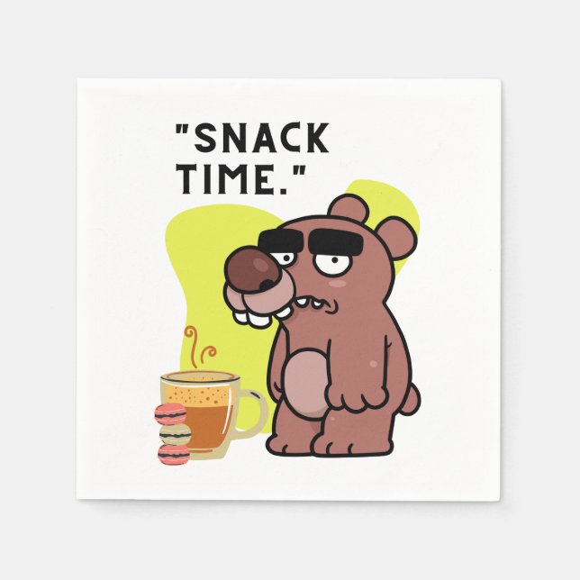 ZEIT!- TIERFUNKTION- KAFFEE-COOKIES SERVIETTE (Vorderseite)