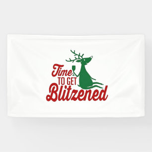 Zeit, um Blitzen zu bekommen Weihnachtsrentier Banner