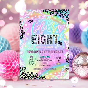 Zeit, um den 8. Geburtstag von Rainbow Leopard zu  Einladung