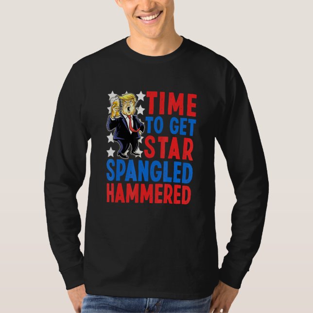 Zeit, um den Stern verwirrt Hammered 4. Juli Pat T-Shirt (Vorderseite)