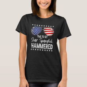 Zeit, um den Stern verwirrt Hammered 4. Juli Sun T-Shirt