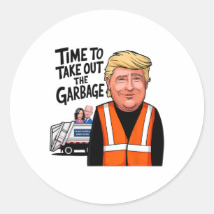 Zeit, um die Garge Funny Mega Trump Präsident zu n Runder Aufkleber