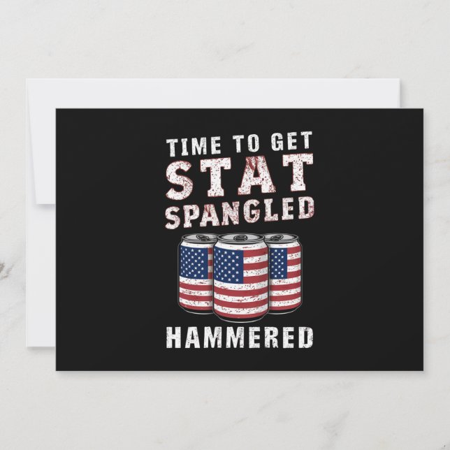 Zeit, um die Star Spangled Hammered Ber USA Flag Einladung (Vorderseite)