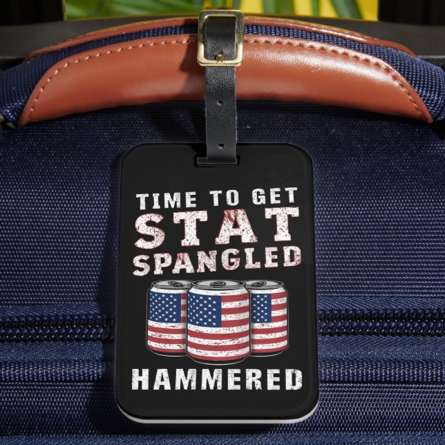 Zeit, um die Star Spangled Hammered Ber USA Flag Gepäckanhänger (Vorderseite Insitu 2)