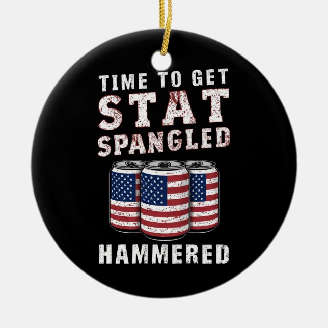 Zeit, um die Star Spangled Hammered Ber USA Flag Keramik Ornament (Vorne)
