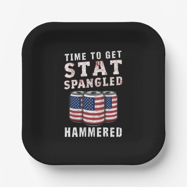 Zeit, um die Star Spangled Hammered Ber USA Flag Pappteller (Vorderseite)