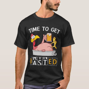 Zeit, um lustiger Truthahn-Bier-Thanksgiving-Od zu T-Shirt