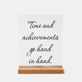 Zeit und Erfolge - Akryllische Unterzeichnung Acrylschild