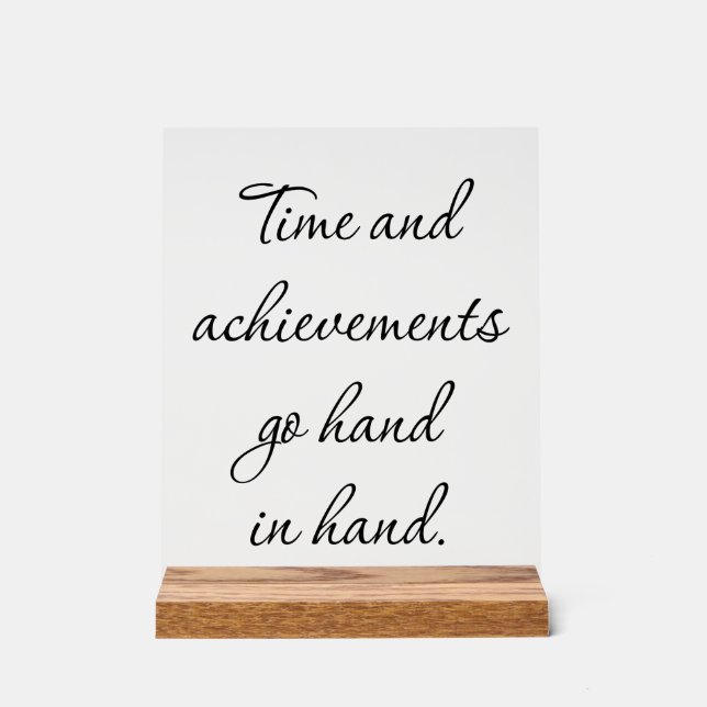 Zeit und Erfolge - Akryllische Unterzeichnung Acrylschild (Vorderseite)