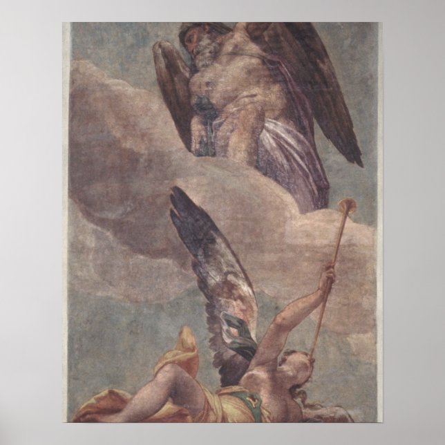 Zeit und Ruhm, von der Sakristin (Fresko) Poster (Vorne)
