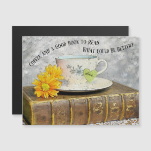 Zeit von Urlaub Kaffee und ein gutes Buch zu lesen Magnetkarte