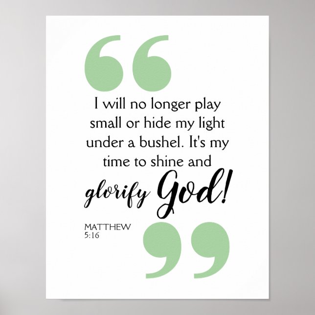 ZEIT ZU GLÄNZEN Positive christliche Affirmation Poster (Vorne)