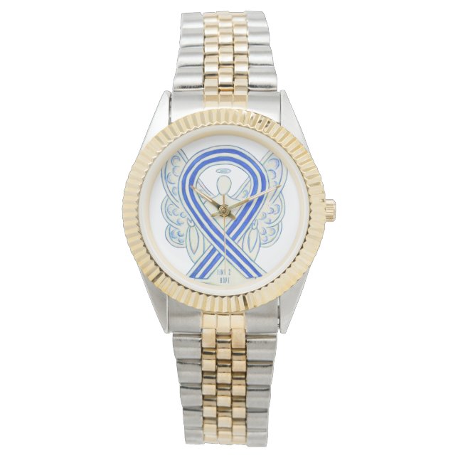 Zeit zu hoffen ALS Awareness Ribbon Angel Watches Armbanduhr (Vorderseite)