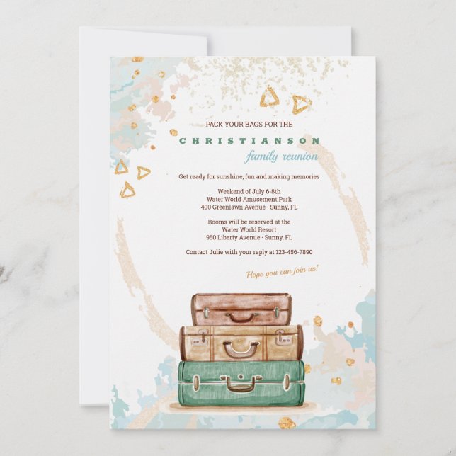 Zeit, zu reisen Wiedersehen-Einladung Einladung (Vorderseite)