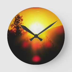 Zeit, zu steigen Sonnenaufgang-Sonnenuntergang Runde Wanduhr