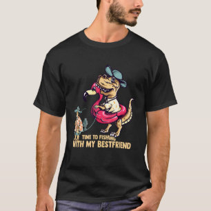 Zeit zum Angeln mit meiner besten Freundin Katze u T-Shirt