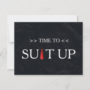 Zeit zum Anziehen Black Chalk Board Red Tie Einladung