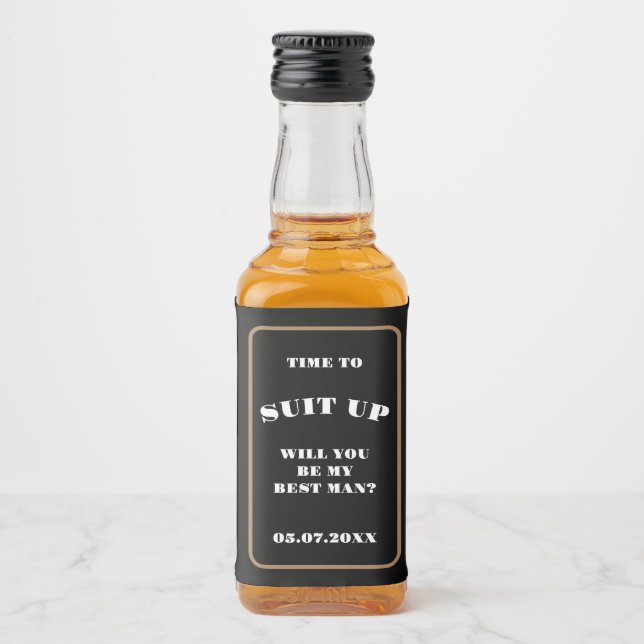Zeit zum Anzug ist mein Bestman-Vorschlag Alkoholflaschenetikett (Vorderseite)