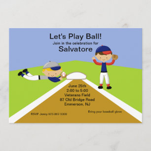 Zeit zum Ball spielen! Baseball Geburtstagseinladu Einladung