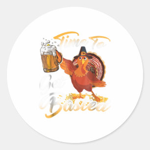 Zeit zum Basted Bier Erntedank Türkei Runder Aufkleber