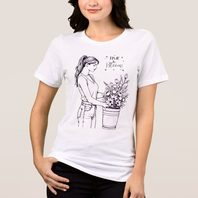 Zeit zum Blühen Tri-Blend Shirt (Vorderseite)
