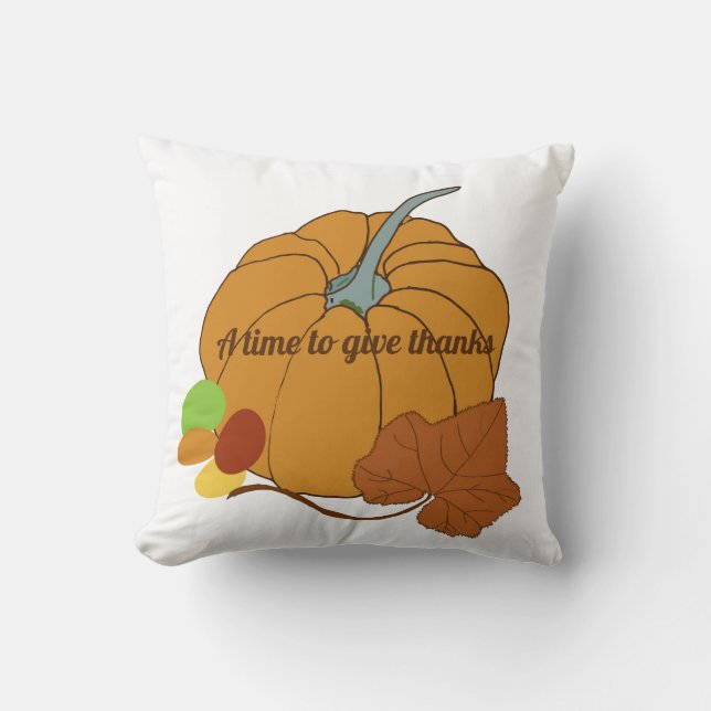 Zeit zum Dank Kürbis und Blätter Kissen (Vorderseite)