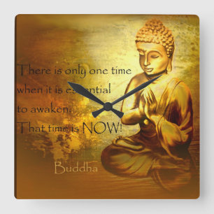 Zeit zum Erwachen... Buddha Zitat Uhr